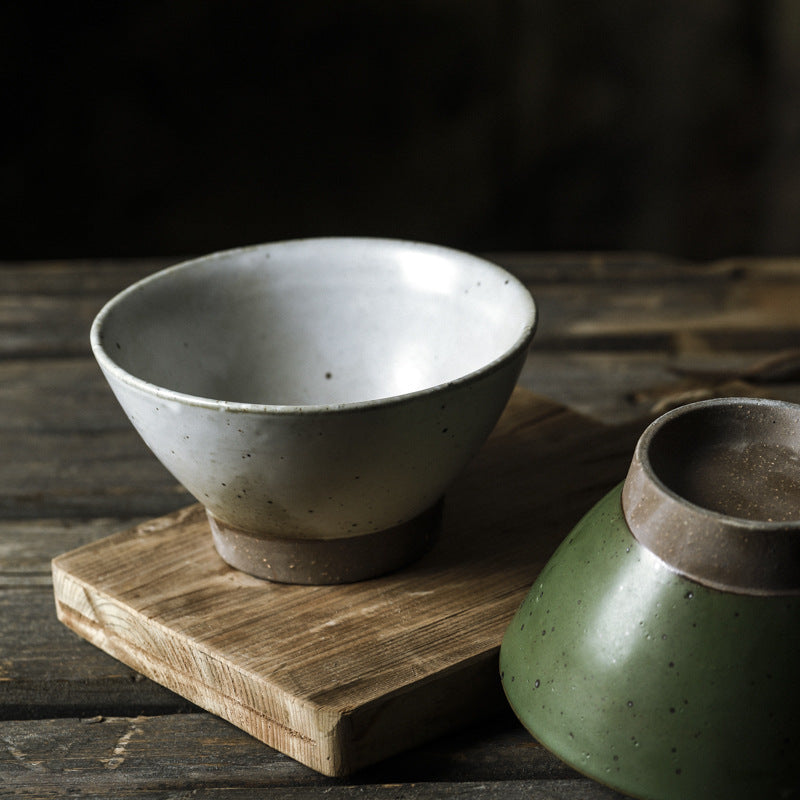 Jingdezhen Handmade Retro Clay High-Legged Soup Bowl