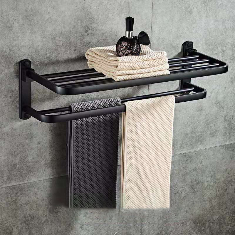 Space-Saving Folding Bathroom Shelf - Aluminum