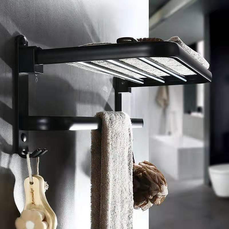 Space-Saving Folding Bathroom Shelf - Aluminum