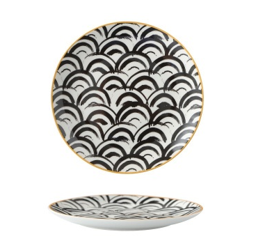 Nordic Geometric Ceramic Plate Set - 8 Inches