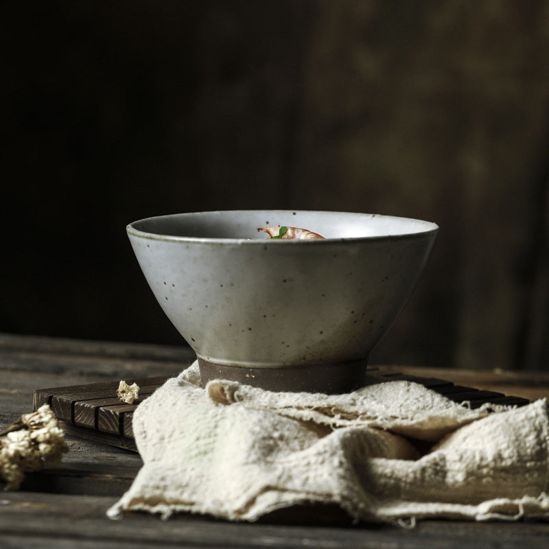 Jingdezhen Handmade Retro Clay High-Legged Soup Bowl