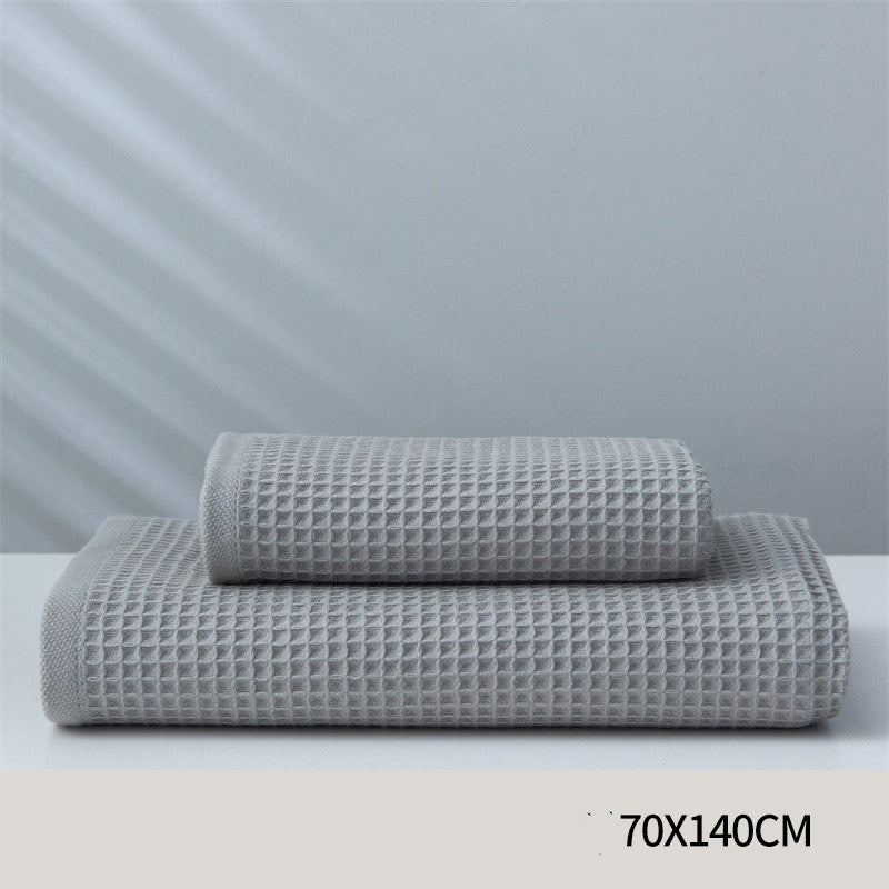 Japanese-Style Honeycomb Pattern Cotton Towel Set