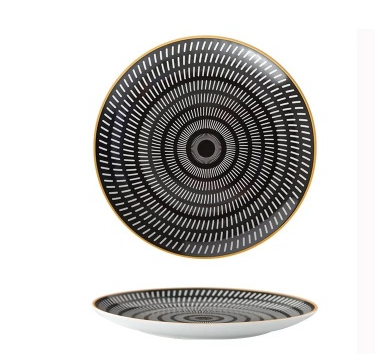 Nordic Geometric Ceramic Plate Set - 8 Inches