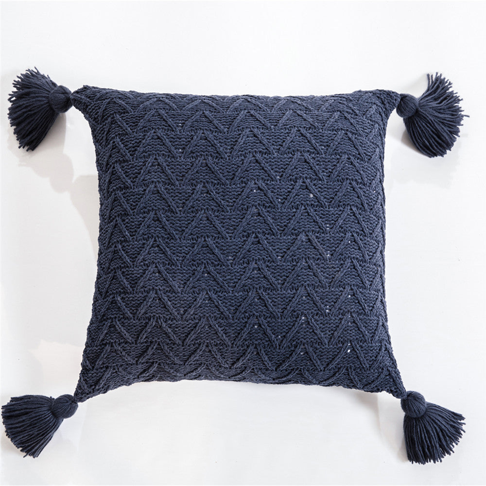 Chenille knitted quilted pillowcase