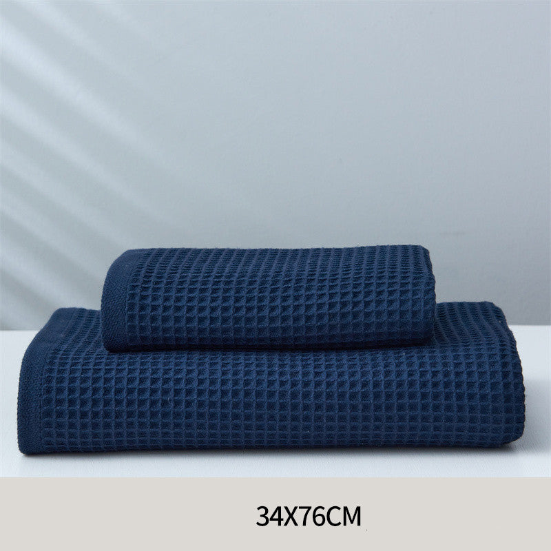 Japanese-Style Honeycomb Pattern Cotton Towel Set