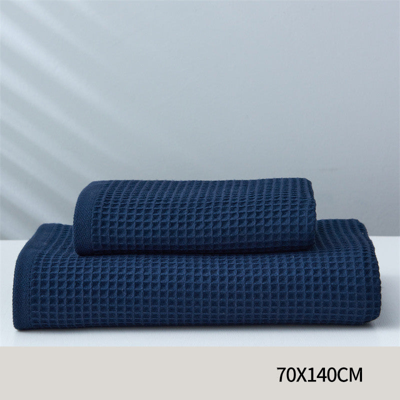 Japanese-Style Honeycomb Pattern Cotton Towel Set