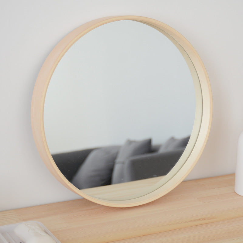 Wooden Wall Hanging Bathroom Mirror for Bedroom